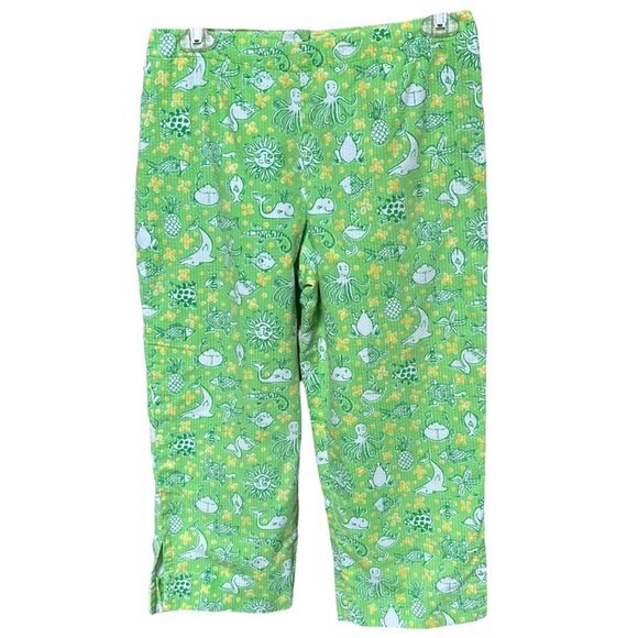 Lilly Pulitzer White Tag Vintage Sea Creature Print Cropped Pants 6 - Picture 1 of 10